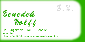 benedek wolff business card